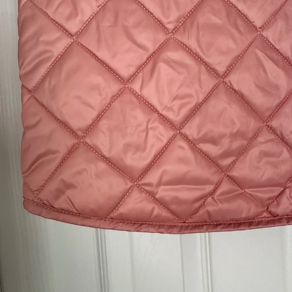 Crewcuts Pink Quilted Puffer Vest Kids XL Zip Front Pockets‎ Stand Collar